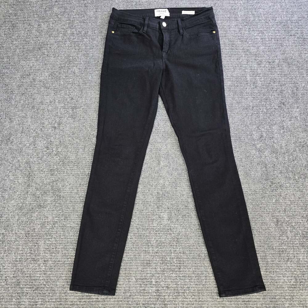 FRAME Le Skinny de Jeanne Jeans Womens 29 Black Stretch Denim
